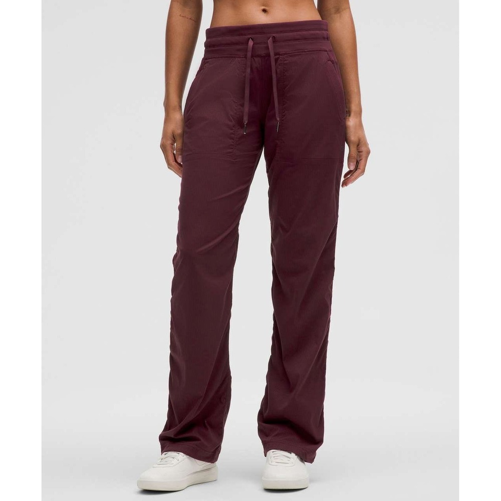 Lululemon Dance Studio Mid Rise Pant Full Length Garnet Maroon Travel Womens 10